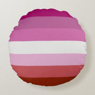 Cojín Redondo Bandera de Orgullo Lésbico (Origen)