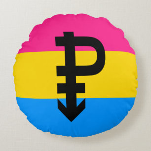 Cojín Redondo Bandera de Orgullo Pansexual