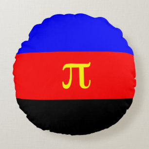 Cojín Redondo Bandera de Orgullo Poliamoroso