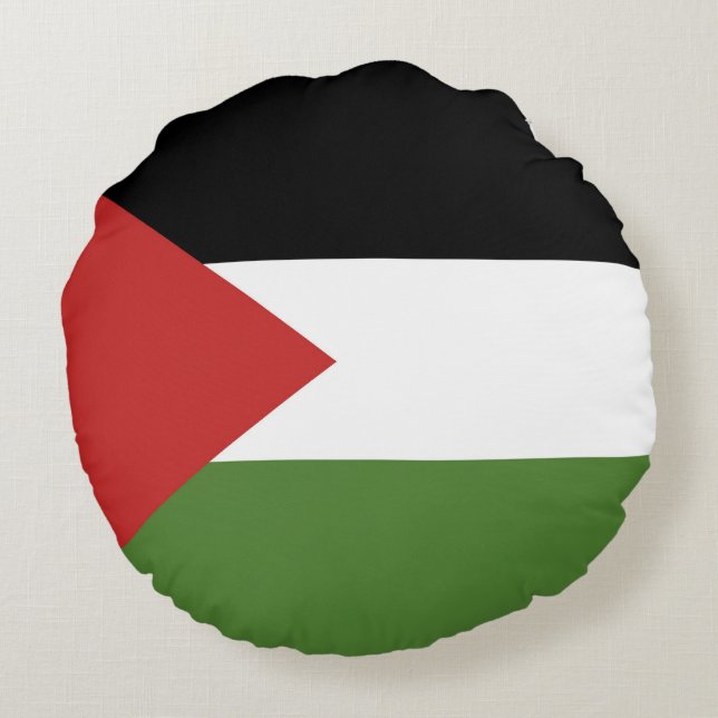 Cojín Redondo Bandera de Palestina (Reverso)