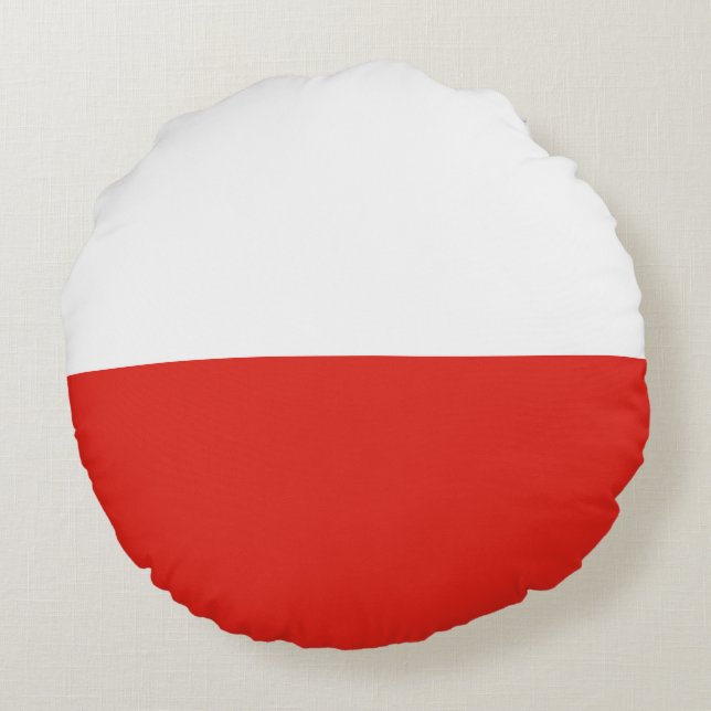 Cojín Redondo Bandera de Polonia (Reverso)