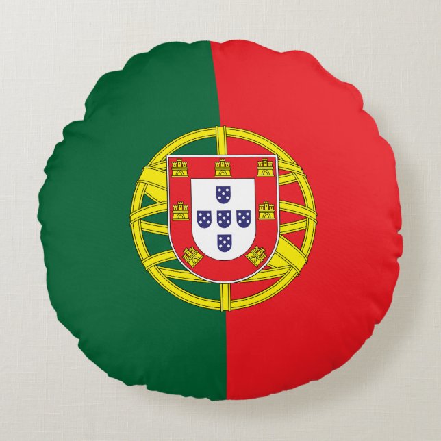 Cojín Redondo Bandera de Portugal (Anverso)