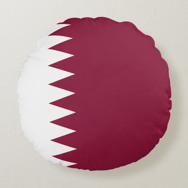 Cojín Redondo Bandera de Qatar (Anverso)
