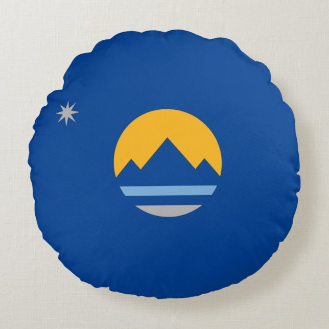 Cojín Redondo Bandera de Reno (Nevada) (Anverso)
