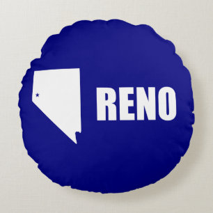 Cojín Redondo Bandera de Reno, Nevada Pillow redonda