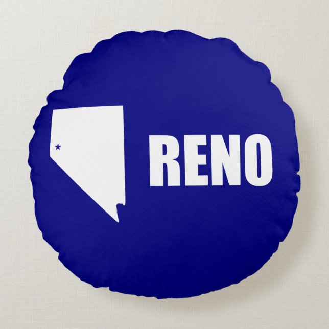 Cojín Redondo Bandera de Reno, Nevada Pillow redonda (Anverso)