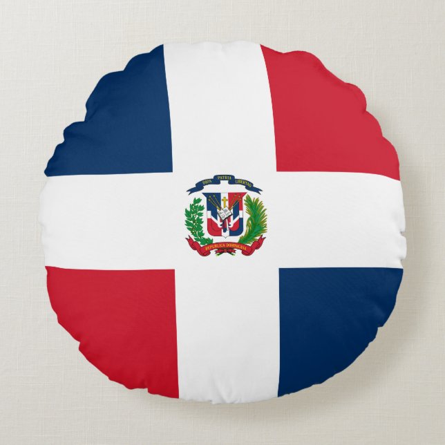 Cojín Redondo Bandera de República Dominicana (Anverso)