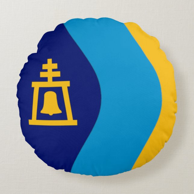 Cojín Redondo Bandera de Riverside (California) City (Anverso)