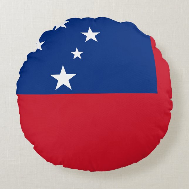 Cojín Redondo Bandera de Samoa (Anverso)