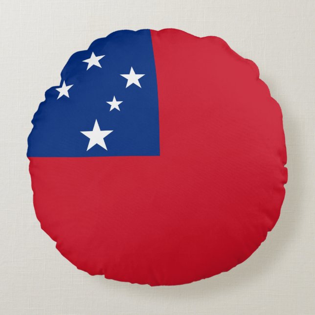 Cojín Redondo Bandera de Samoa (Anverso)