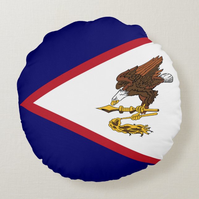 Cojín Redondo Bandera de Samoa Americana (Reverso)