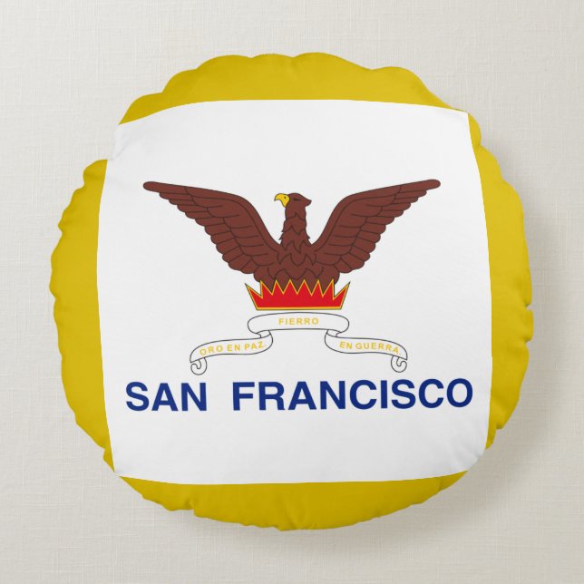 Cojín Redondo Bandera de San Francisco (California) City (Anverso)