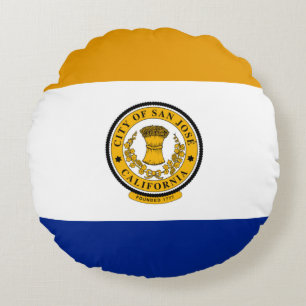 Cojín Redondo Bandera de San José (California)