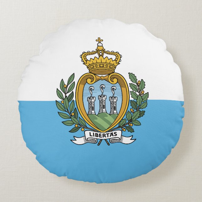 Cojín Redondo Bandera de San Marino (Anverso)