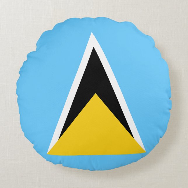 Cojín Redondo Bandera de Santa Lucía (Anverso)