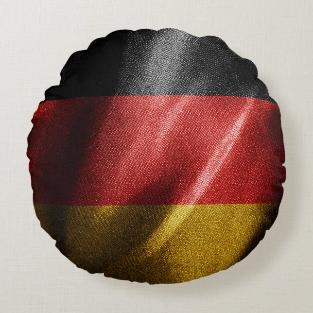 Cojín Redondo Bandera de seda de Alemania (Anverso)