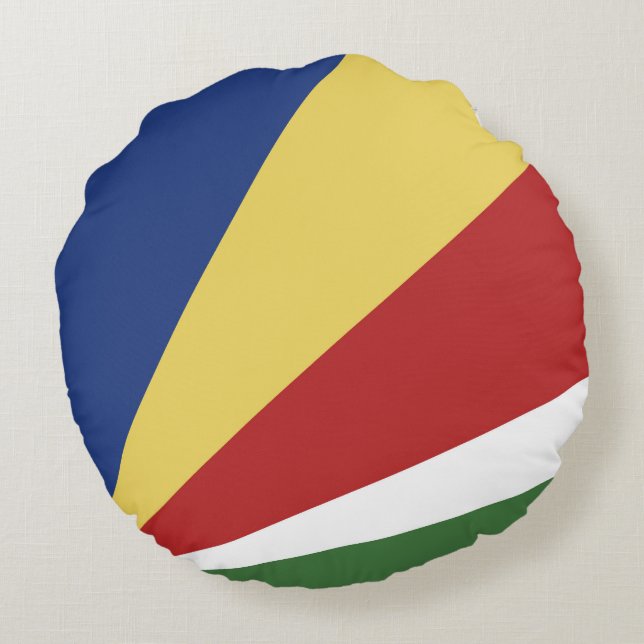 Cojín Redondo Bandera de Seychelles (Reverso)