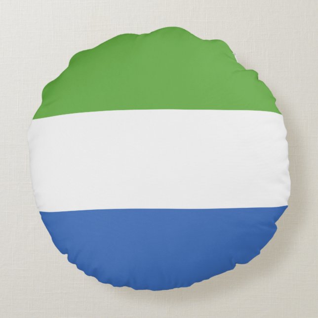 Cojín Redondo Bandera de Sierra Leona (Reverso)