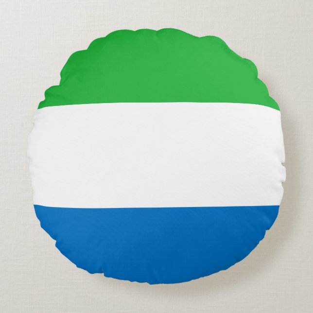 Cojín Redondo Bandera de Sierra Leona (Anverso)