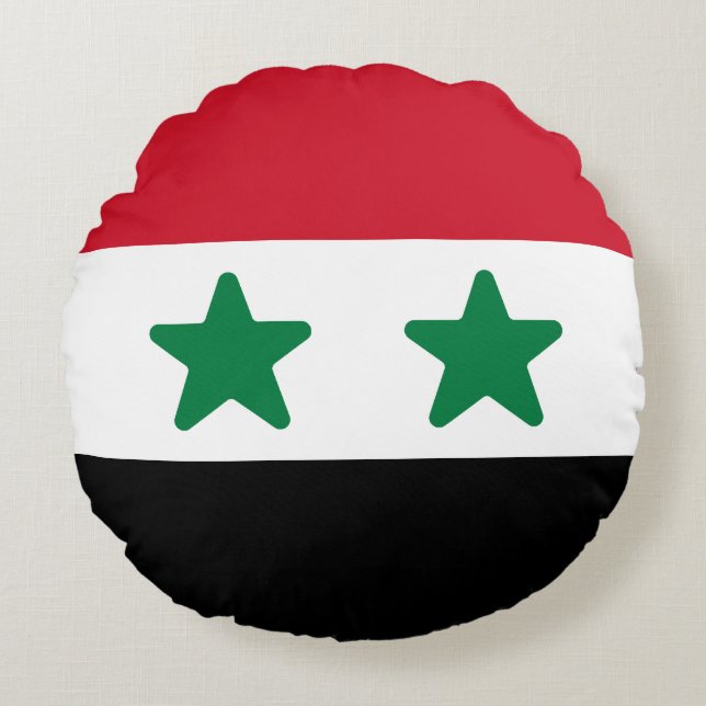 Cojín Redondo Bandera de Siria (Anverso)