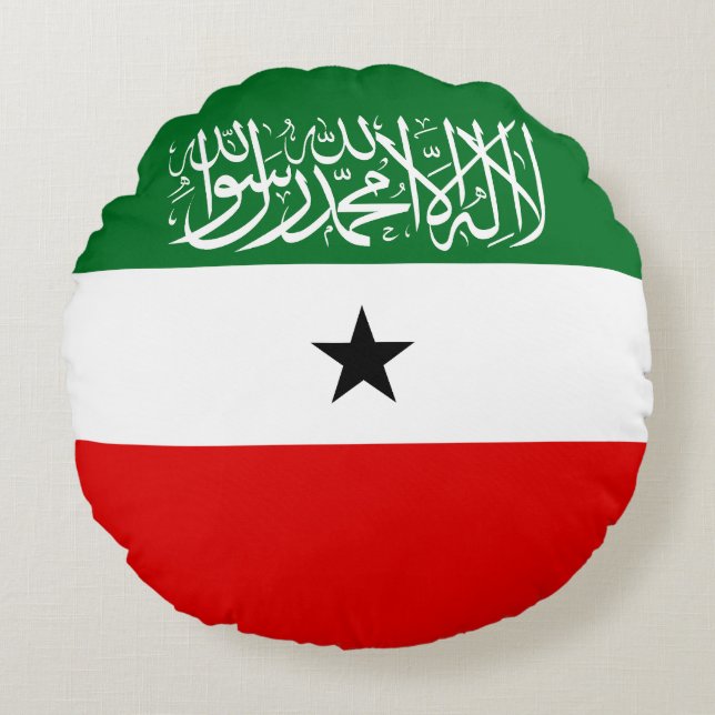 Cojín Redondo Bandera de Somalilandia (Anverso)
