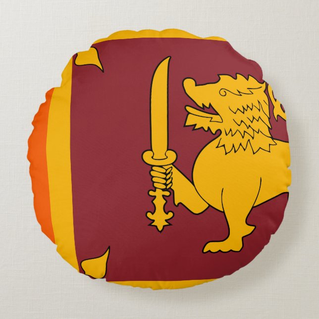 Cojín Redondo Bandera de Sri Lanka (Anverso)