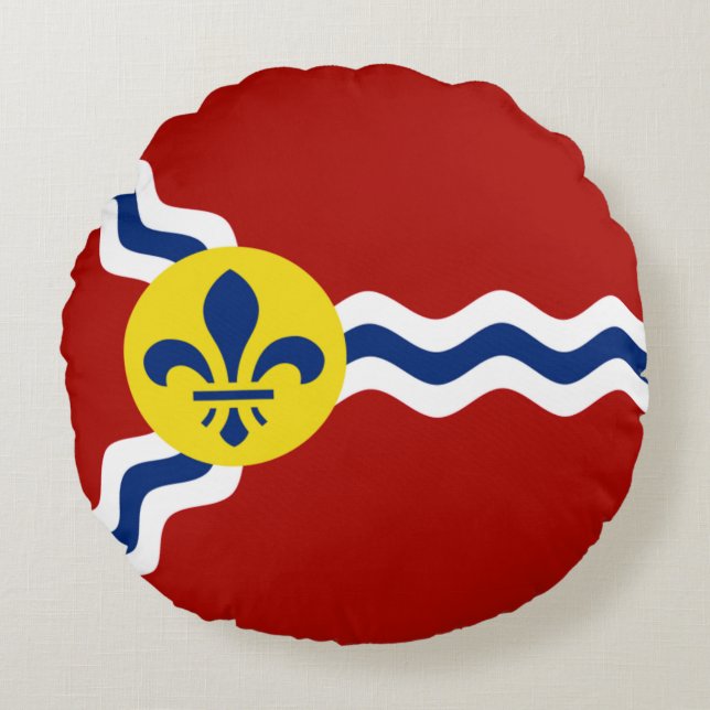Cojín Redondo Bandera de St. Louis (Missouri) City (Anverso)
