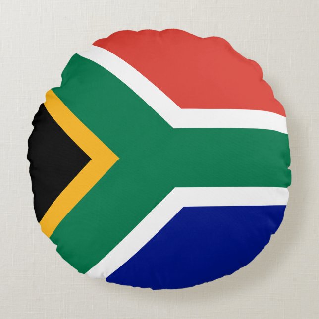 Cojín Redondo Bandera de Sudáfrica (Anverso)
