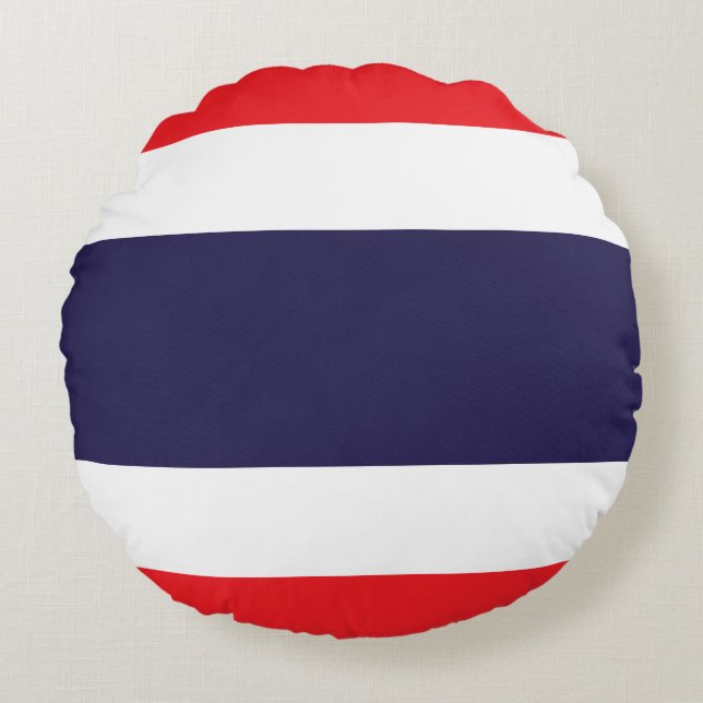 Cojín Redondo Bandera de Tailandia (Anverso)