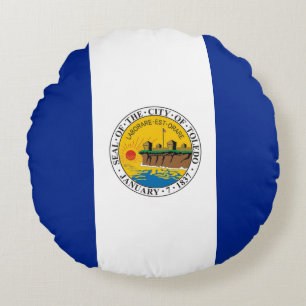 Cojín Redondo Bandera de Toledo (Ohio)