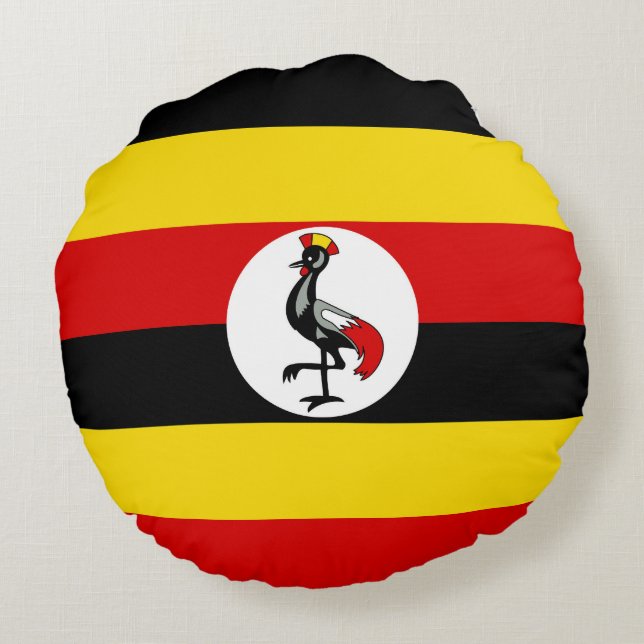 Cojín Redondo Bandera de Uganda (Reverso)