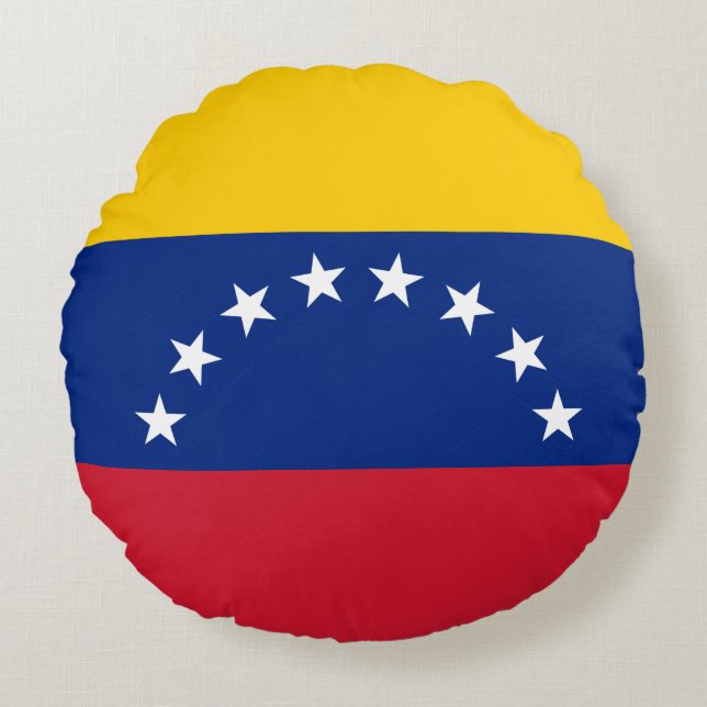 Cojín Redondo Bandera de Venezuela (Anverso)