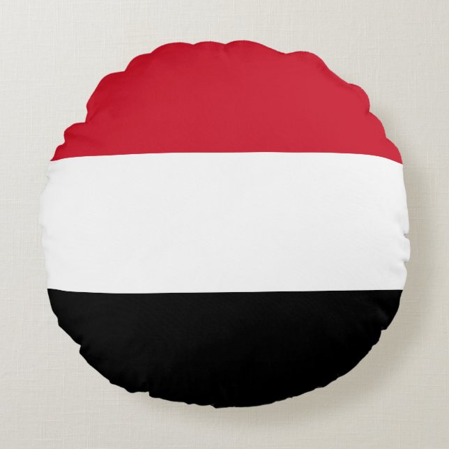 Cojín Redondo Bandera de Yemen (Anverso)