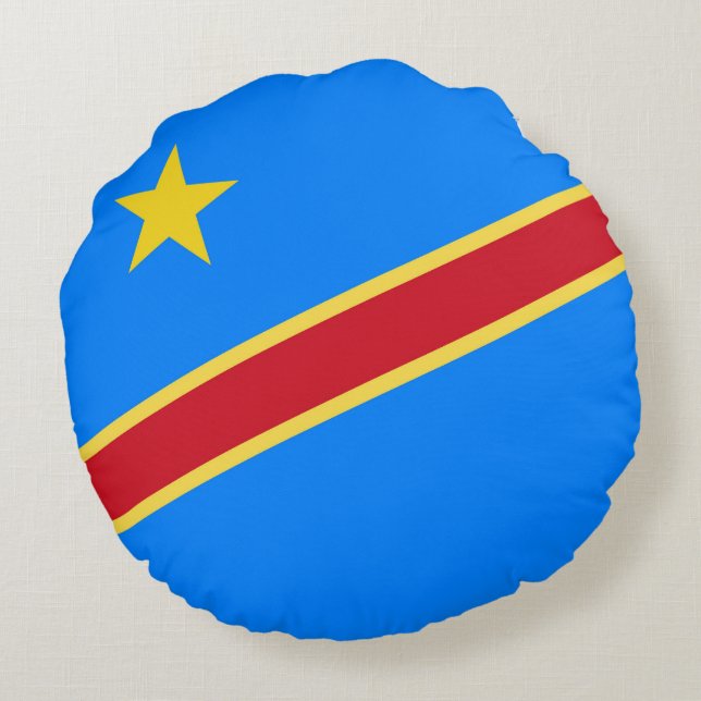 Cojín Redondo Bandera del Congo (Reverso)