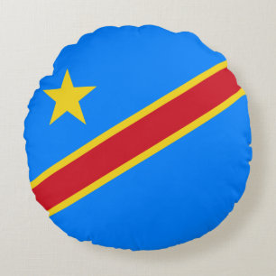 Cojín Redondo Bandera del Congo Kinshasa