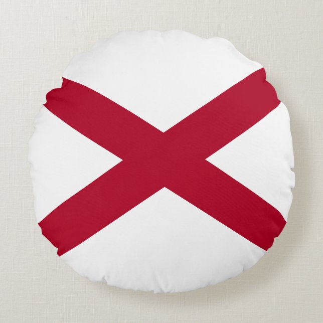 Cojín Redondo Bandera del estado de Alabama (Anverso)