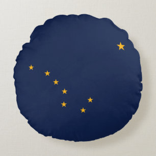 Cojín Redondo Bandera del estado de Alaska