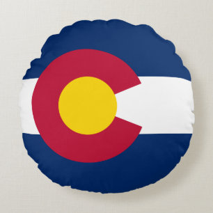 Cojín Redondo Bandera del estado de Colorado