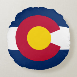 Cojín Redondo Bandera del estado de Colorado