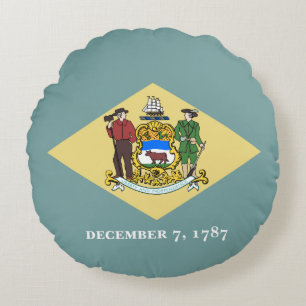 Cojín Redondo Bandera del estado de Delaware