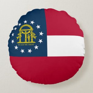 Cojín Redondo Bandera del Estado de Georgia