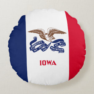 Cojín Redondo Bandera del estado de Iowa