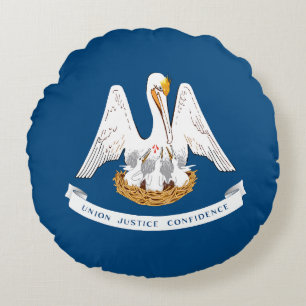 Cojín Redondo Bandera del estado de Louisiana