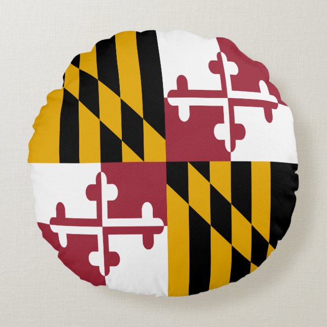 Cojín Redondo Bandera del Estado de Maryland (Anverso)