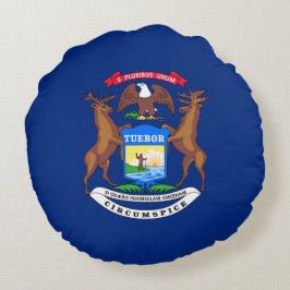 Cojín Redondo Bandera del estado de Michigan