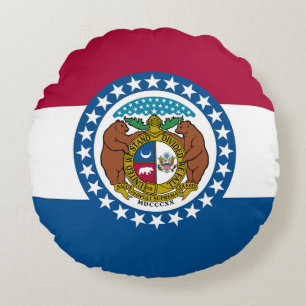 Cojín Redondo Bandera del estado de Missouri