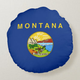 Cojín Redondo Bandera del Estado de Montana