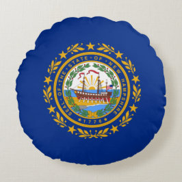Cojín Redondo Bandera del Estado de New Hampshire