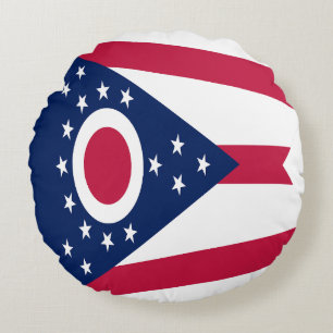 Cojín Redondo Bandera del Estado de Ohio