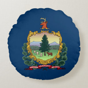 Cojín Redondo Bandera del Estado de Vermont